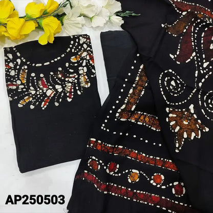 Black wax batik modal cotton salwar material ap250503-Neidhal