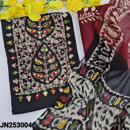 Black wax batik modal cotton salwar material jn253004-Neidhal