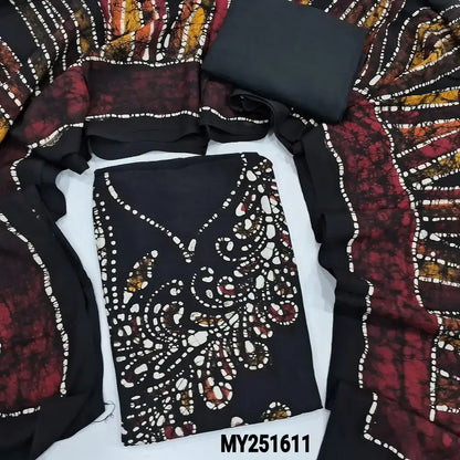 Black wax batik modal cotton salwar material my251611-Neidhal