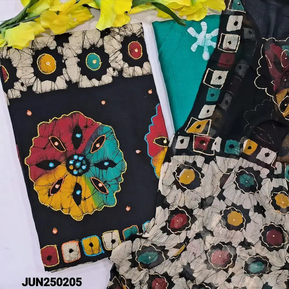 Black wax batik pure cotton salwar material jn250205-Neidhal