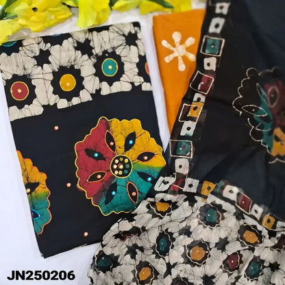 Black wax batik pure cotton salwar material jn250206-Neidhal