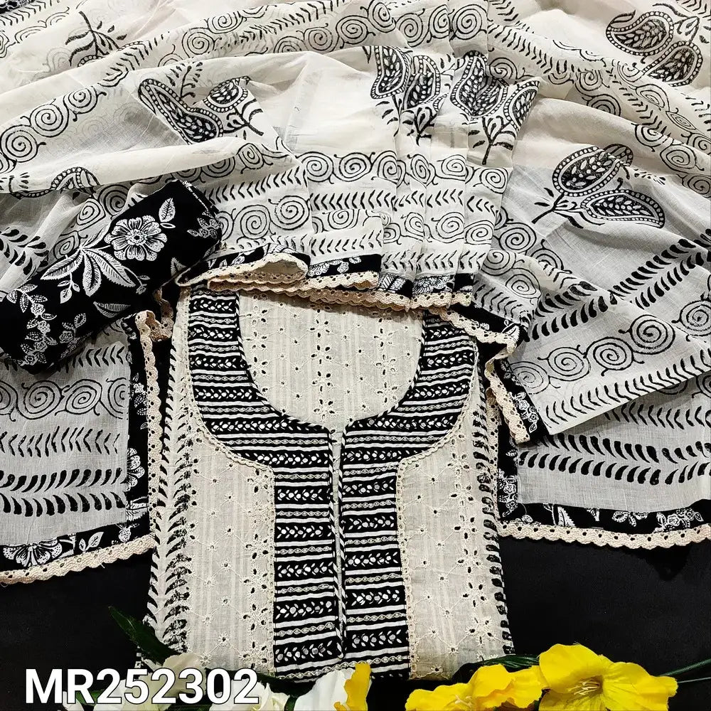 Black white cotton salwar material mr252302-Neidhal