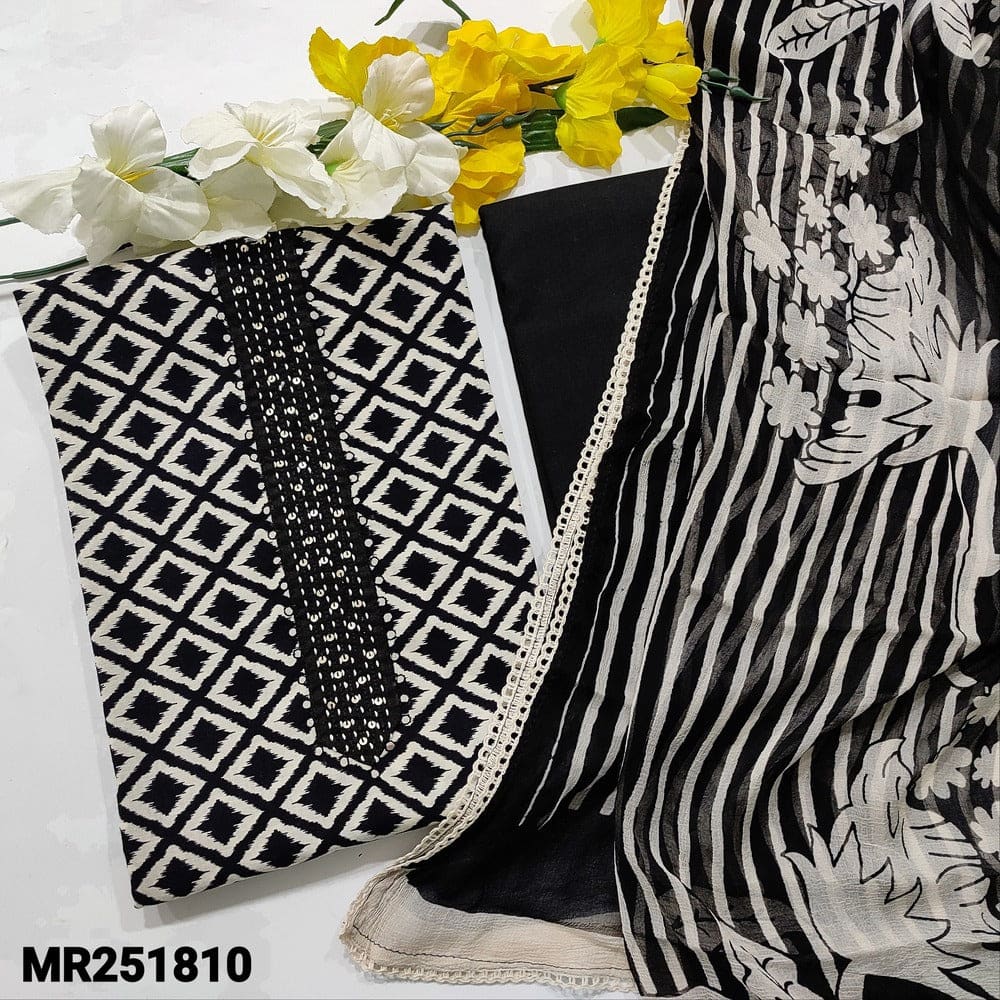 Black white soft cotton salwar material mr251810-Neidhal