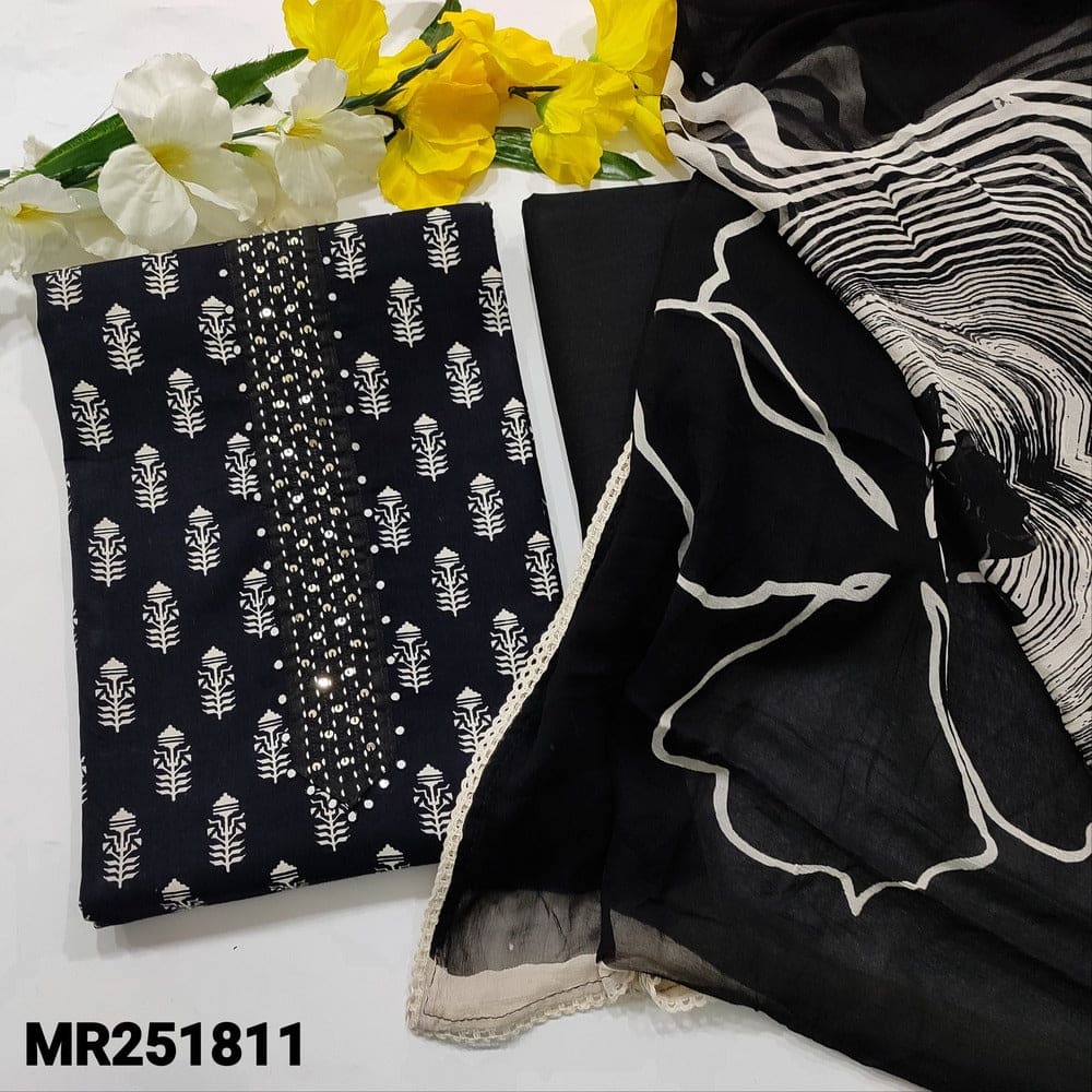 Black white soft cotton salwar material mr251811-Neidhal