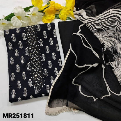 Black white soft cotton salwar material mr251811-Neidhal