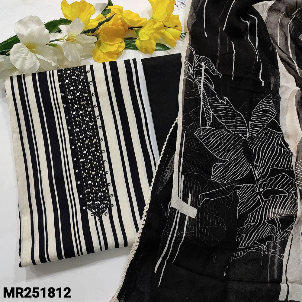Black white soft cotton salwar material mr251812-Neidhall