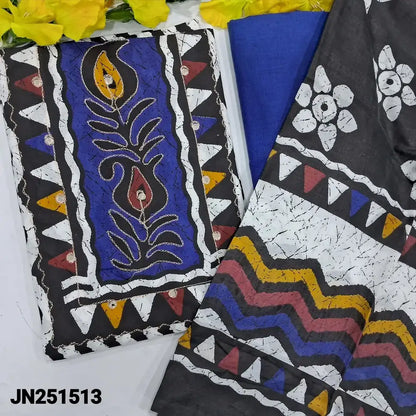 Black white zigzag printed soft cotton salwar material jn251513-Neidhal