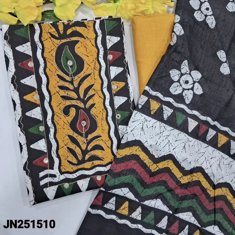 Black white zigzag printed soft cotton salwar material jn251510-Neidhal