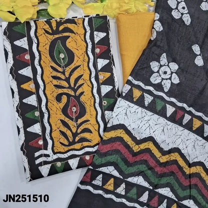 Black white zigzag printed soft cotton salwar material jn251510-Neidhal