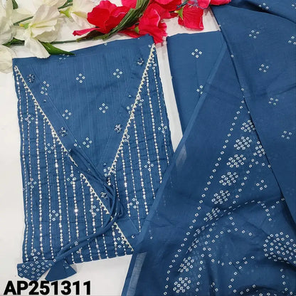 Blue bandhini printed mul cotton salwar material ap251311-Neidhal