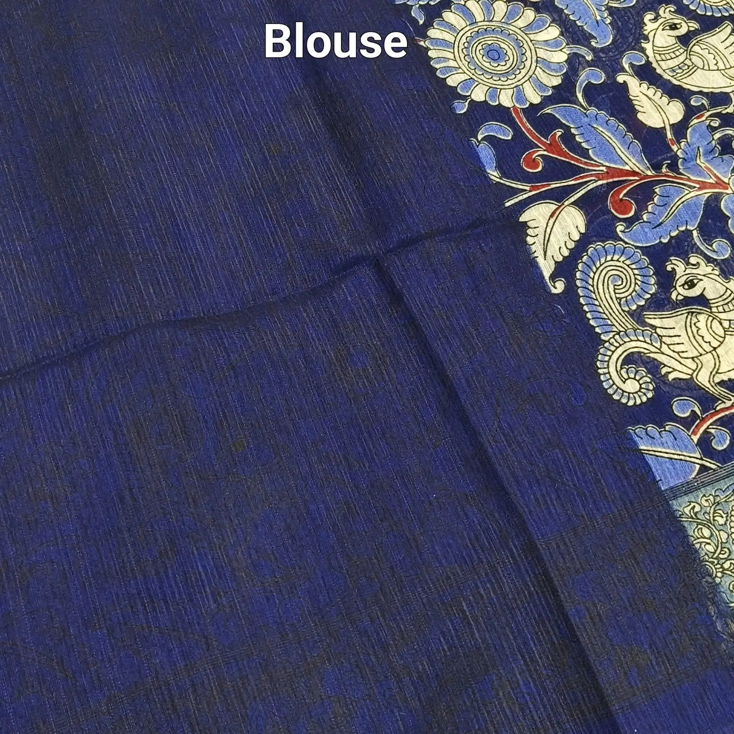 Blue base digital printed fancy slub silk cotton saree ns91-Neidhal