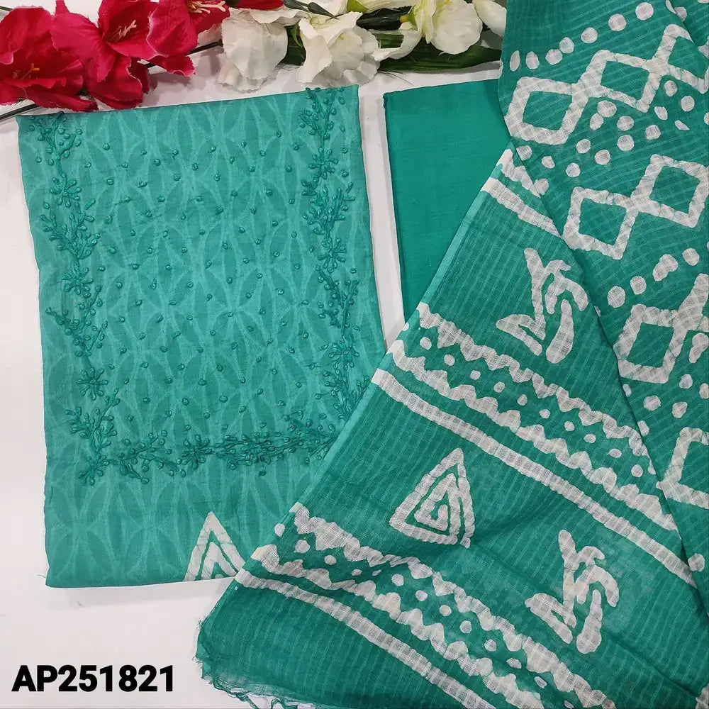 Blue Batik Dyed Jacquard Cotton Salwar Material AP251821 - Neidhal