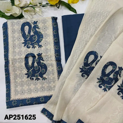 Blue block printed soft cotton salwar material ap251625-Neidhal