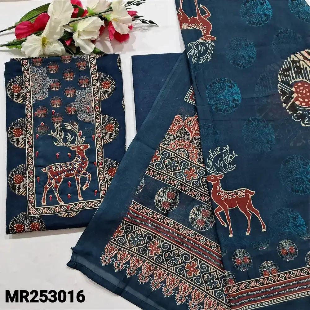 Blue block printed soft cotton salwar material mr253016-Neidhal
