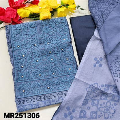 Blue block printed super net salwar material mr251306-Neidhal
