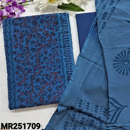 Blue bluish grey schiffli embroidered cotton salwar material mr251709-Neidhal