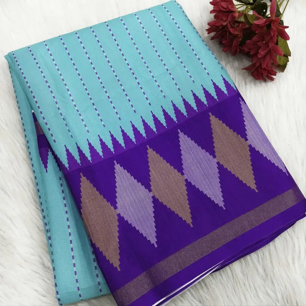 Blue chappa silk saree ns128-Neidhal