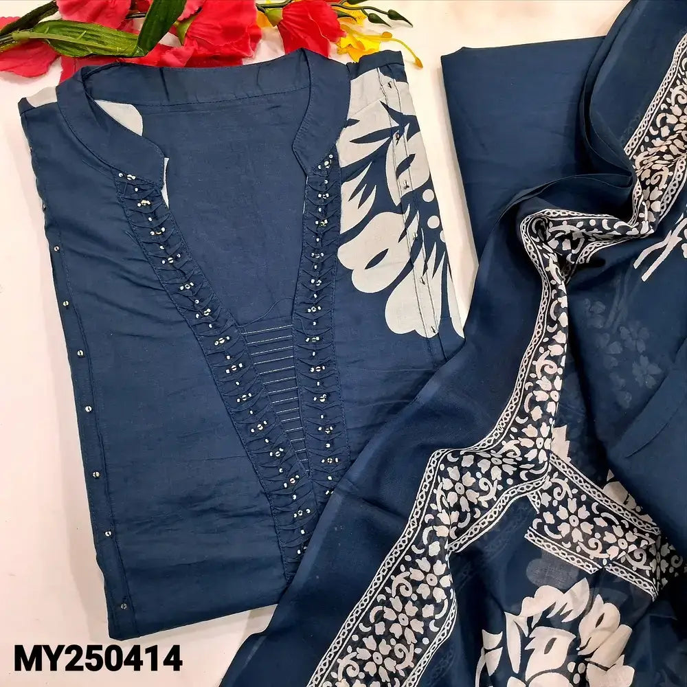 Blue cotton salwar material my250414-Neidhal