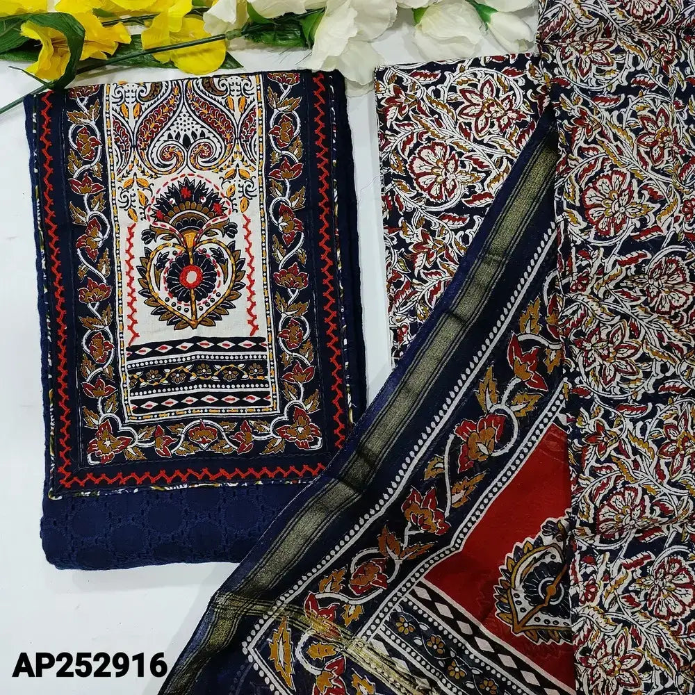 Blue designer schiffli embroidered cotton salwar material ap252916-Neidhal