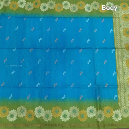 Blue digital printed fancy chappa silk saree ns163-Neidhal