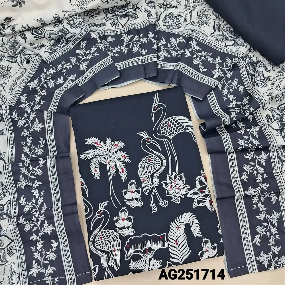 Blue digital printed satin cotton salwar material ag251714 Neidhal