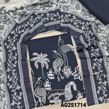 Blue digital printed satin cotton salwar material ag251714 Neidhal