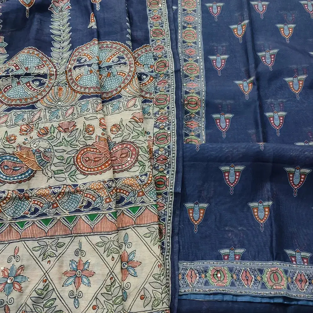 Blue digital printed silk cotton salwar material ap250608-Neidhal