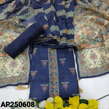 Blue digital printed silk cotton salwar material ap250608-Neidhal