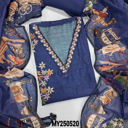 Blue digital printed silk cotton salwar material my250520-Neidhal