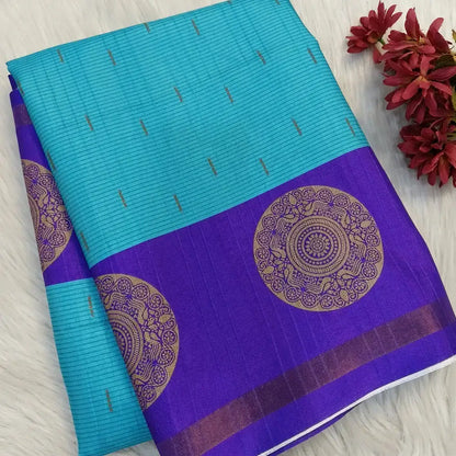 Blue fancy chappa silk saree ns191-Neidhal