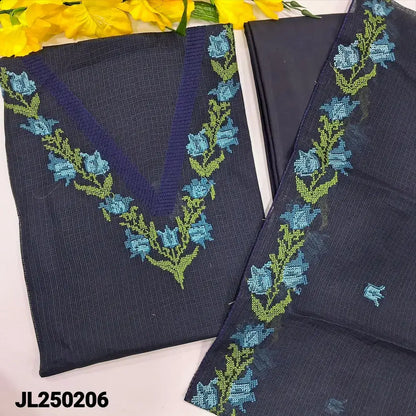 Blue fancy kota silk cotton salwar material jl250206-Neidhal