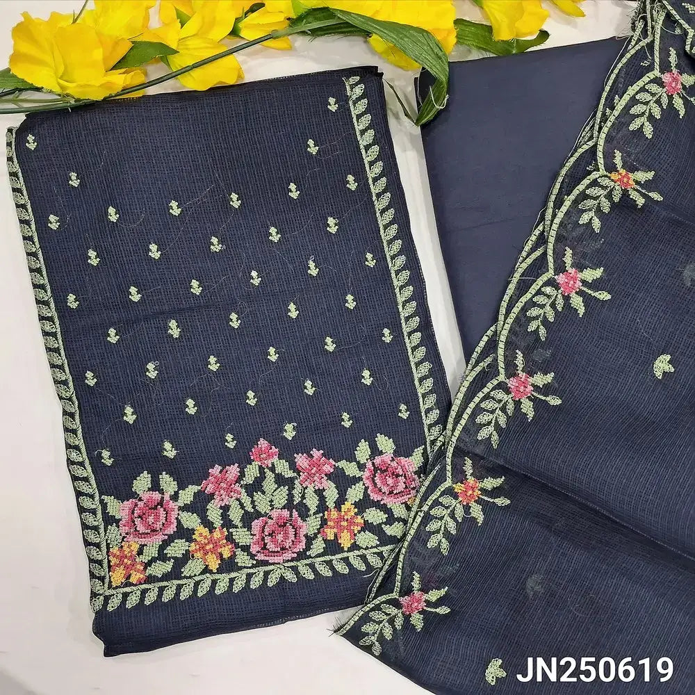 Blue fancy kota silk cotton salwar material jn250619-Neidhal