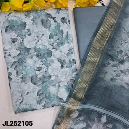 Blue floral printed fancy silk cotton salwar material jl252105-Neidhal