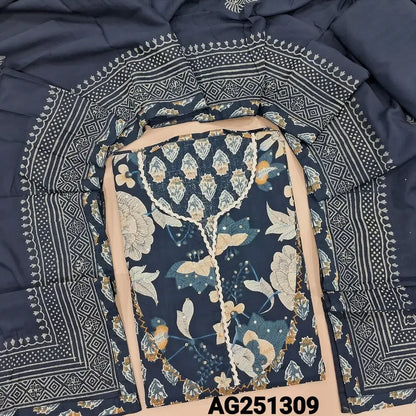 Blue floral printed pure cotton salwar material ag251309-Neidhal