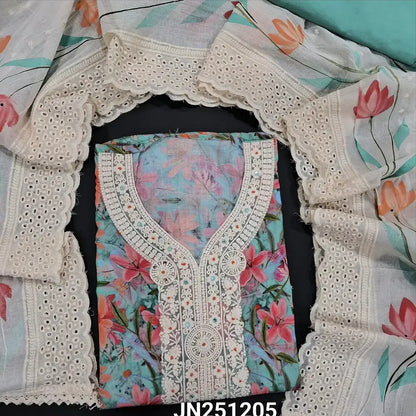 Blue floral printed soft cotton salwar material jn251205-Neidhal