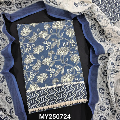 Blue floral printed soft cotton salwar material my250724-Neidhal