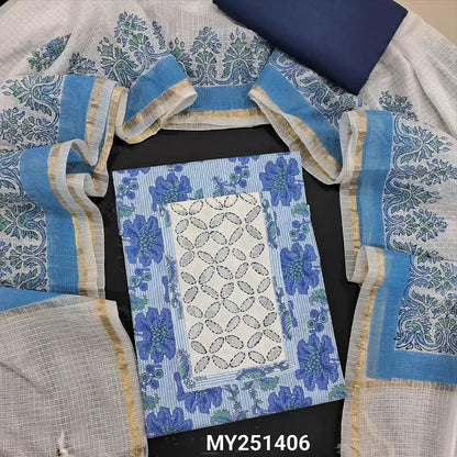 Blue floral printed soft cotton salwar material my251406-Neidhal