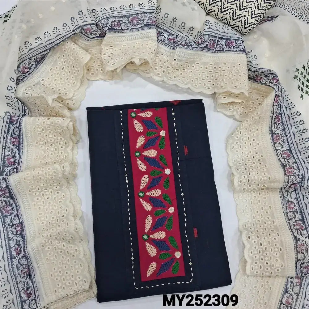 Blue handloom cotton salwar material my252309-Neidhal