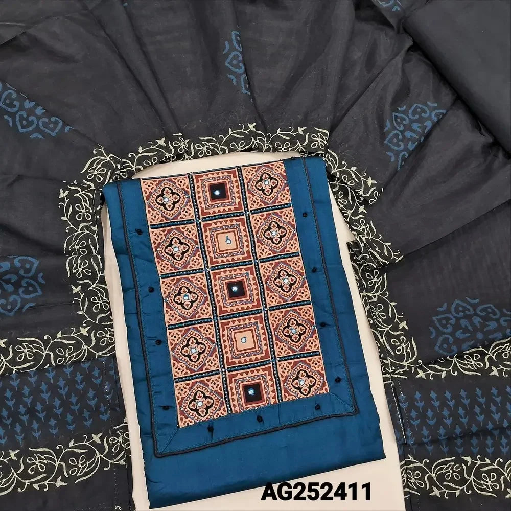 Blue jam cotton salwar material ag252411 Neidhal