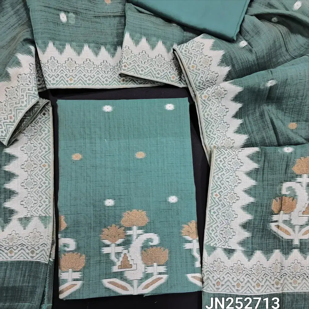 Blue jamdani woven silk cotton salwar material jn252713-Neidhal