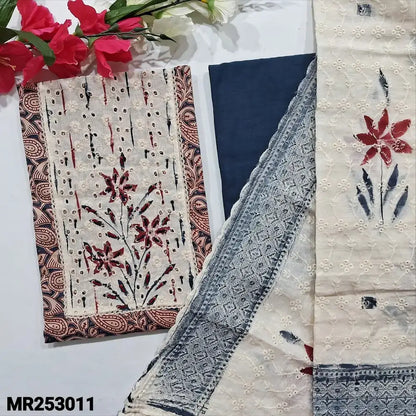 Blue kalamkari printed soft cotton salwar material mr253011-Neidhal