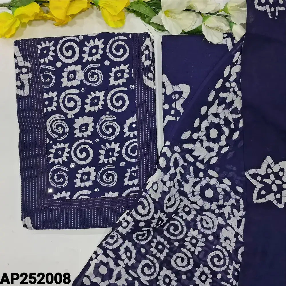 Blue kantha cotton salwar material ap252008-Neidhal