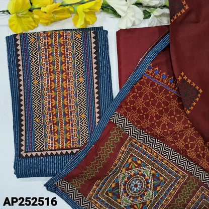 Blue kantha cotton salwar material ap252516-Neidhal