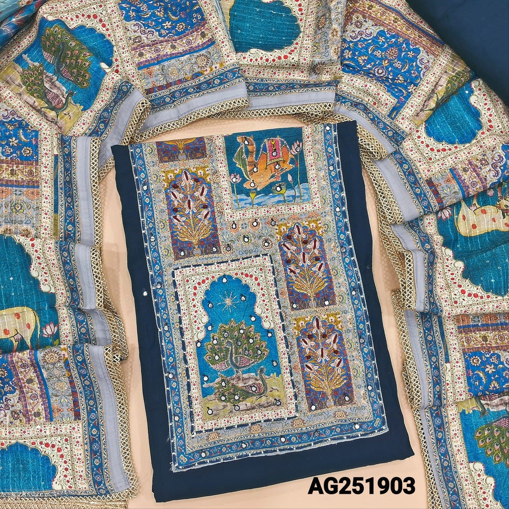 Blue liquid fabric salwar material ag251903 Neidhal