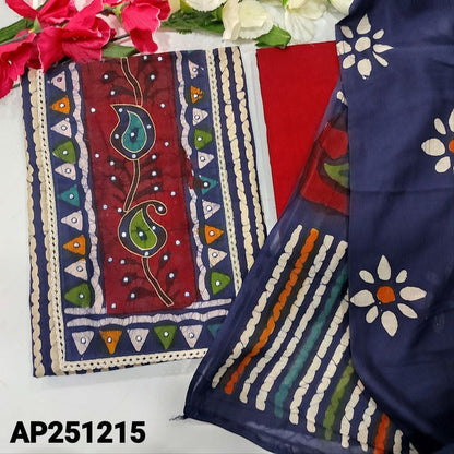 Blue original wax batik cotton salwar material ap251215-Neidhal