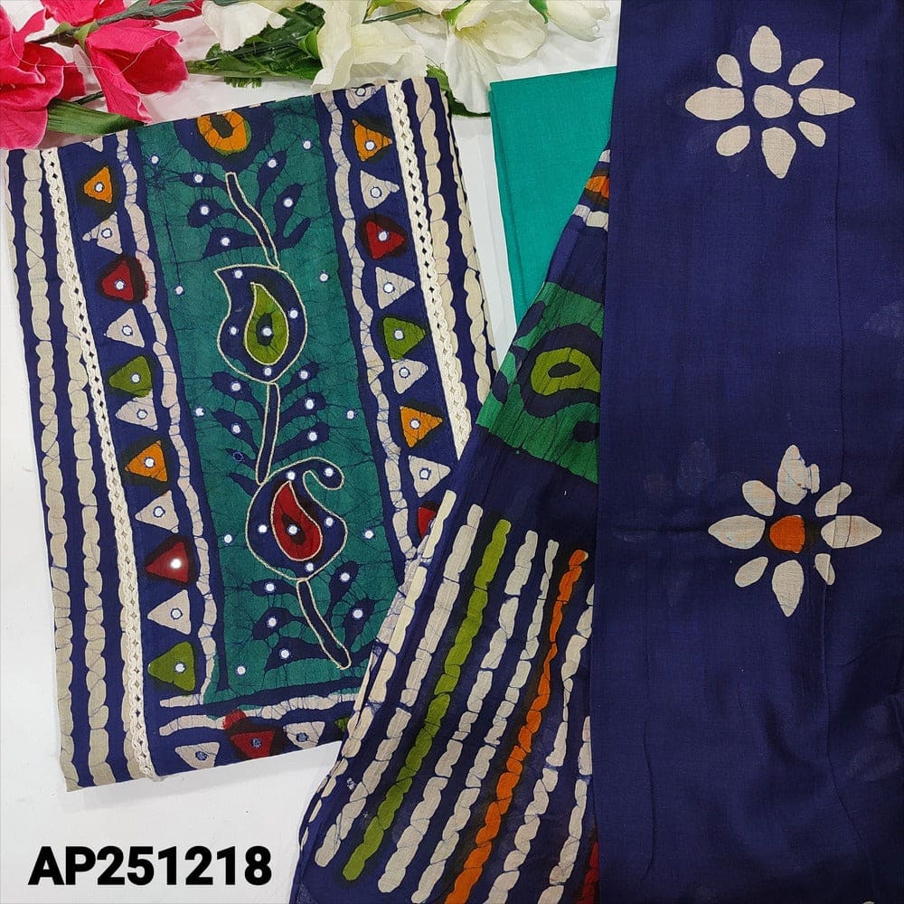 Blue original wax batik cotton salwar material ap251216-Neidhal