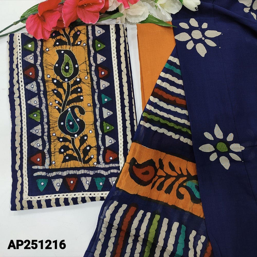 Blue original wax batik cotton salwar material ap251217-Neidhal