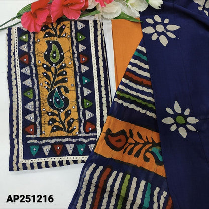 Blue original wax batik cotton salwar material ap251217-Neidhal