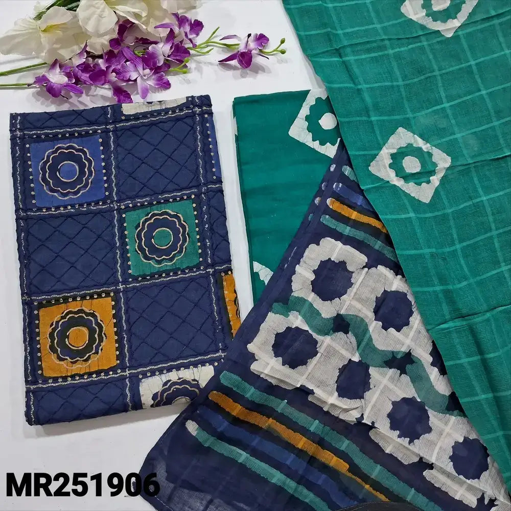 Blue original wax batik cotton salwar material mr251906-Neidhal