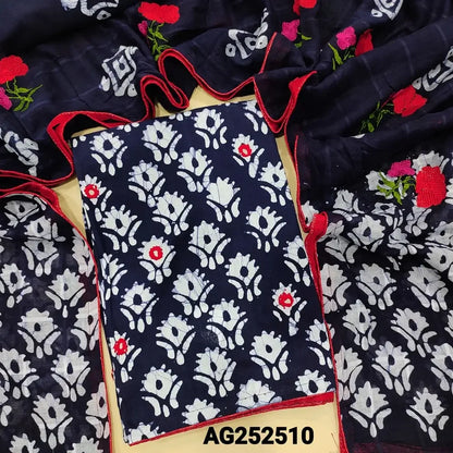 Blue original wax batik dyed pure cotton salwar material ag252510 Neidhal